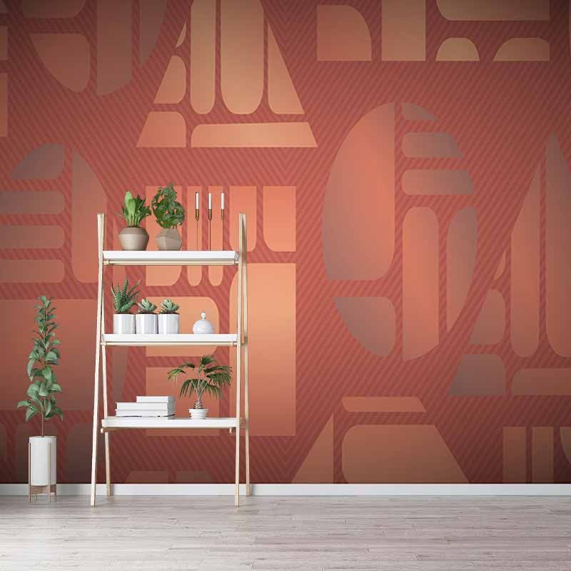 Triangle Geometry Illustration Mural Decal Waterproof Wall Covering for Living Room