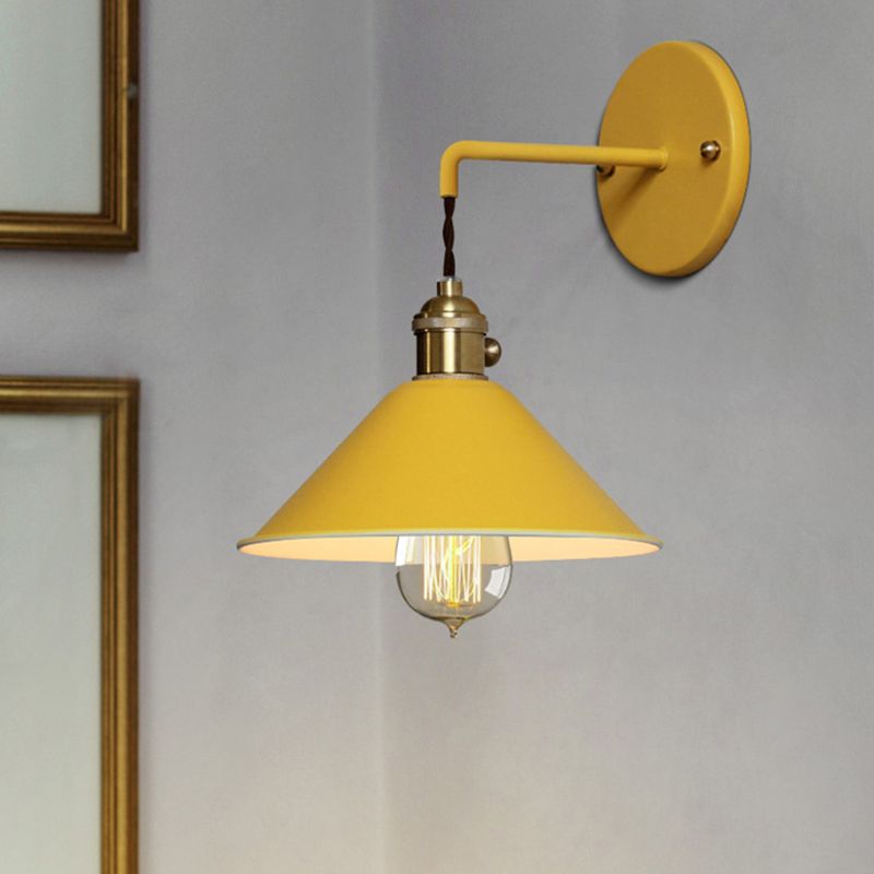 Modern Macaron Sconce Lighting Metal Geometric Wall Lamp for Bedroom