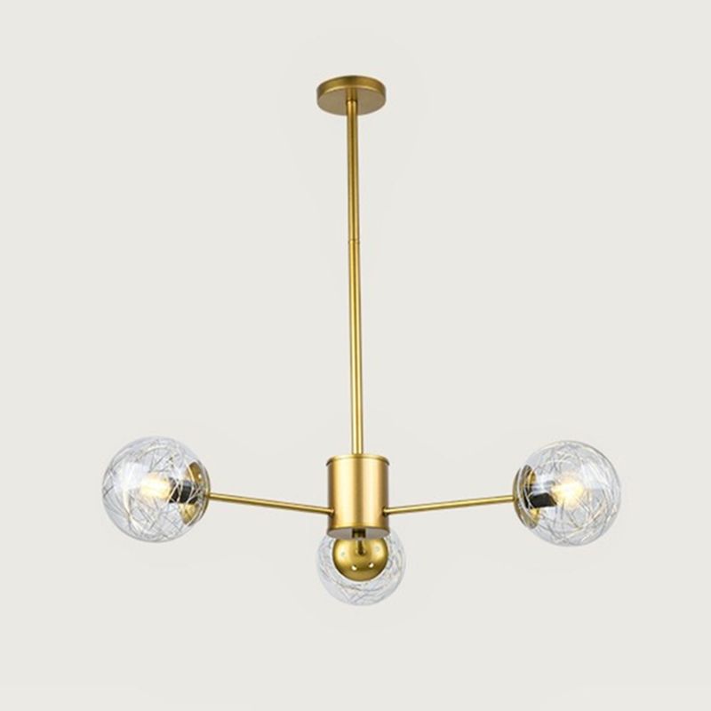 Aluminio Bola de vidrio de vidrio Molecular Estilo nórdico Minimalismo Luz colgante para comedor