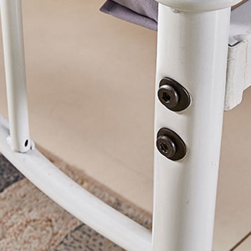 Standard Iron Frame Bed with Arched Headboard and Metal Legs