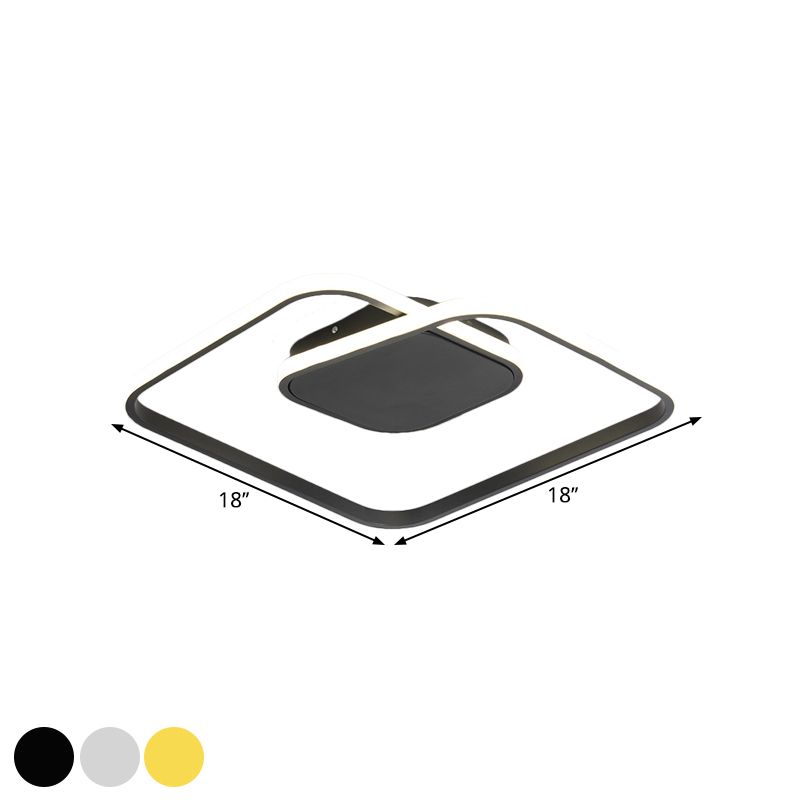 Lampada da incasso a soffitto metallica quadrata Simplicity LED Nero/Bianco/Oro Illuminazione a semi-incasso in luce calda/bianca/3 colori