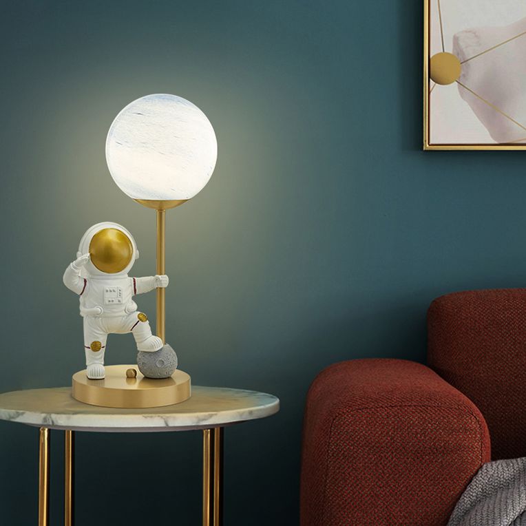 Astronaut Kids Bedroom Table Light Glass 1 Bulb Nordic Nightstand Light