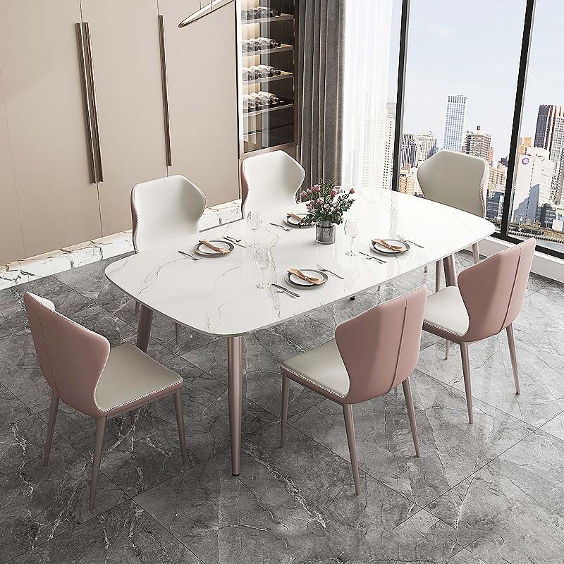 Glam Style Dining Sintered Stone Table Dining Rectangle Table for Home Use