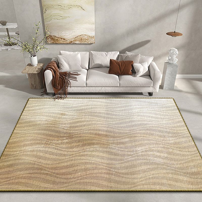 Light Brown Modern Rug Polyester Pattern Area Rug Stain Resistant Rug for Home Decoration