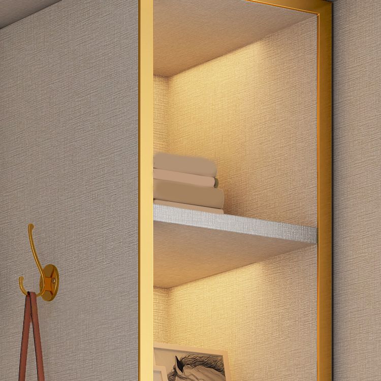 White Modern Style Wardrobe Cabinet Engineered Wood Wardrobe with Clothing Rod