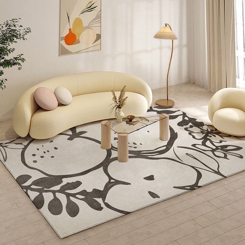 Minimalist Indoor Rug Washable Carpet Polyester Stain Resistant Area Rug for Living Room