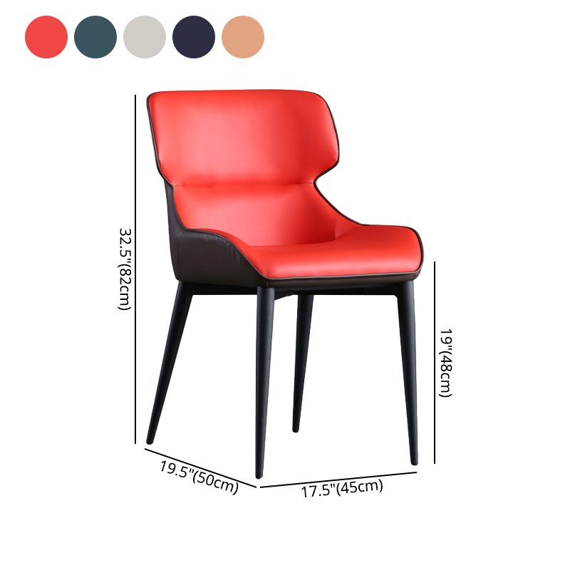 Silla de comedor tapizada de metal con respaldo industrial para el hogar (juego de 2)
