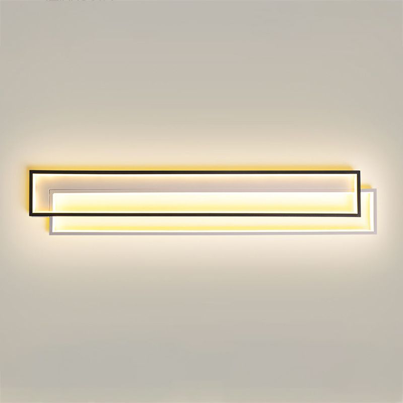 Rectangle Wall Lights Modern Style Metal 2 Light Wall Mount Lights