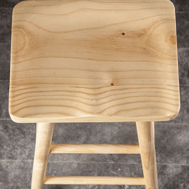 Modern Armless Backless Counter Stool Wood Milk Tea Shop Bar Stool with Seat