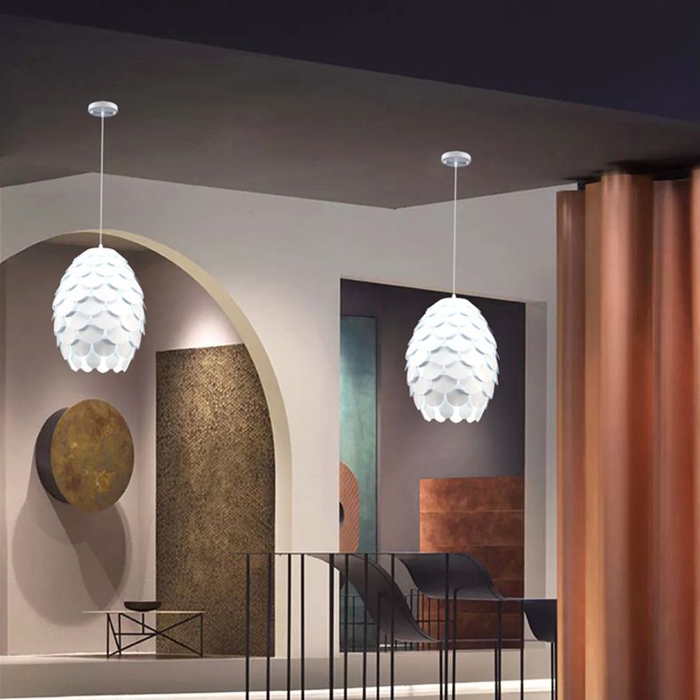 Lámpara de suspensión de techo de piña estilo acrílico blanco acrívico accesorio de luz colgante