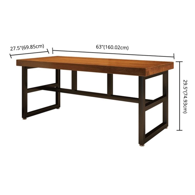 Industrial Wooden Dining Room Set with Rectangle Table and Metal Base Formal Dining Table Furniture