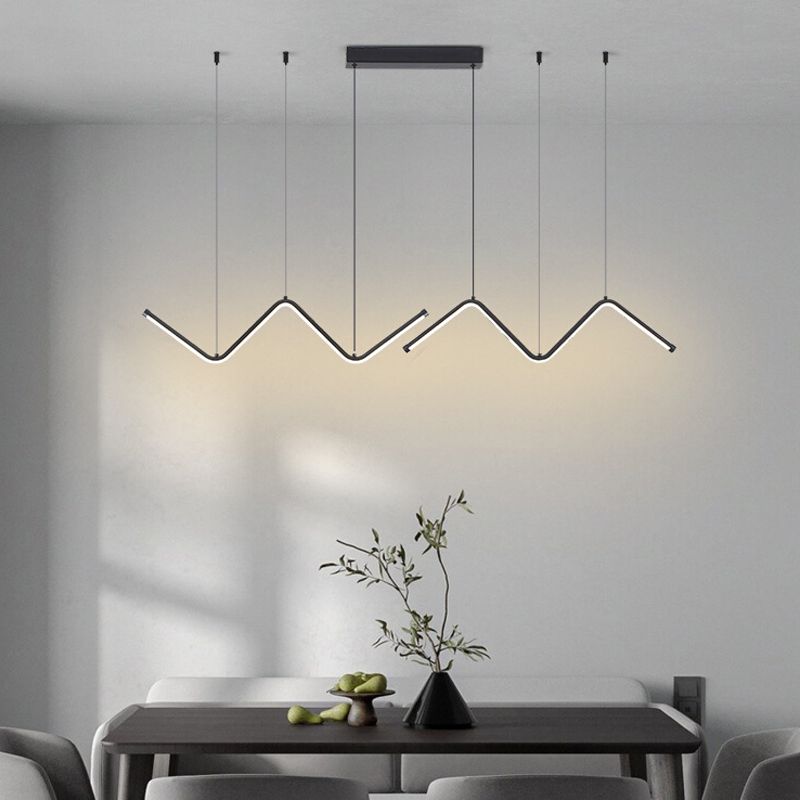 2 Light Linear Island Lights Contemporary Metal Island Lighting Ideas