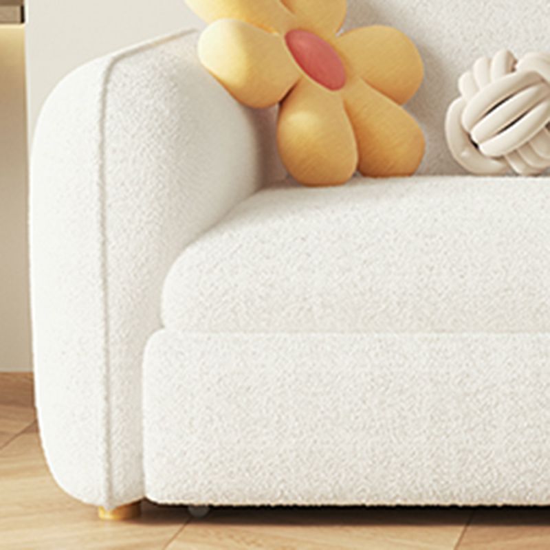 Scandinavian Futon Sleeper Sofa Bed Wooden and Fabric Convertible Sofas in White