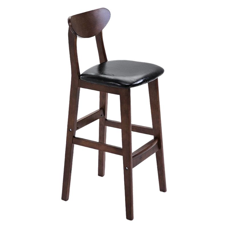 Minimalist Style Wooden Barstool for Home Use Upholstered Stools with Cushion