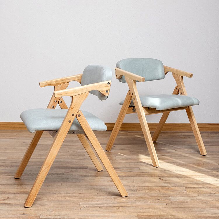 Modern Rubberwood Chairs Set Open Back Folding Side Kitchen Dining Chair