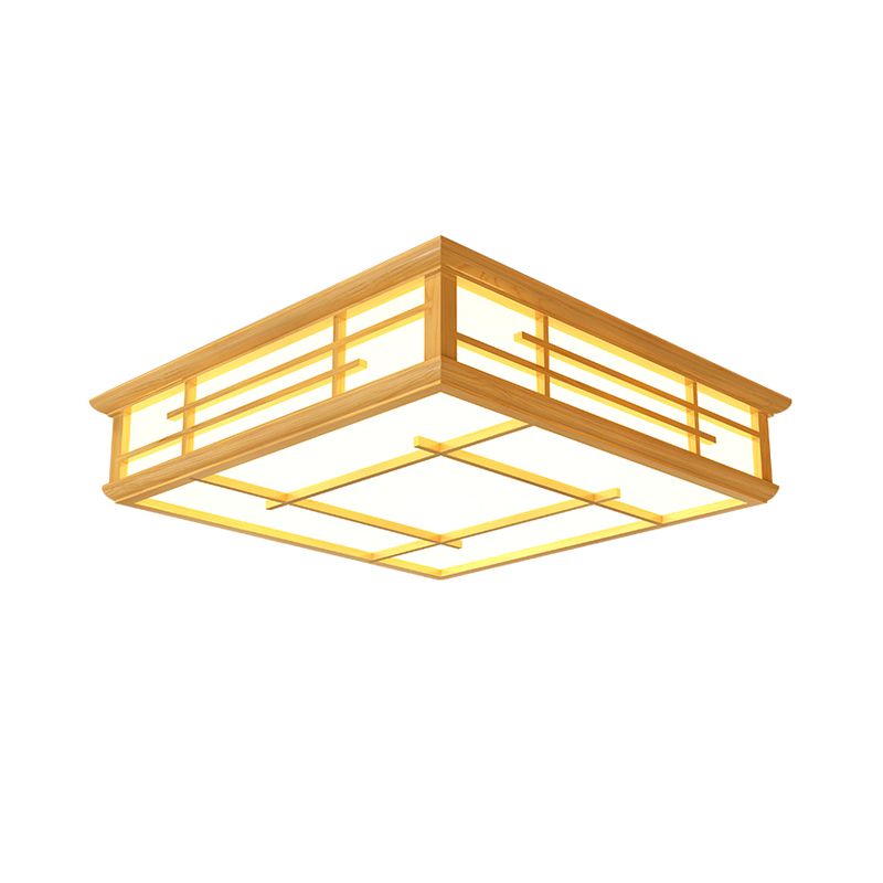 Japanische geometrische LED Flush Decke Licht Acryl Wohnzimmer Flush Montage Beleuchtung Armatur in Holz