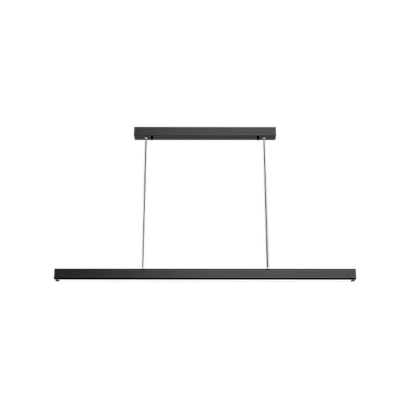 Modern Line Shape Chandelier Lighting Fixtures Metal Hanging Lamp Kit in Black