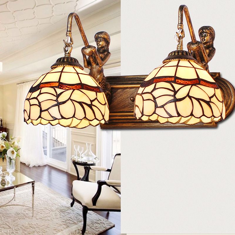 Nordic Style Iron Vanity Light Mermaid Shape Vanity Lamp for Shower Room