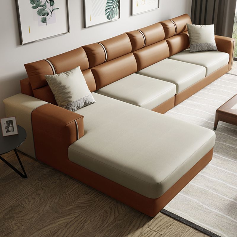Contemporary L-Shape Sectional with Chaise and Recessed Arms