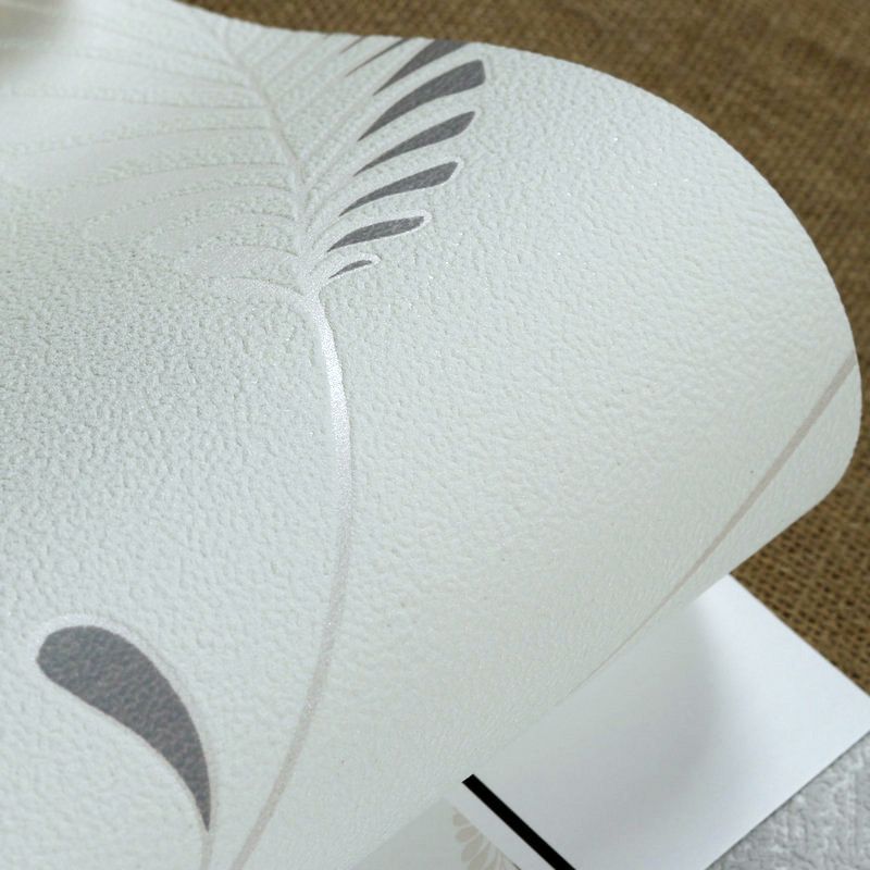 Plant Leaves Printed Wallpaper Roll Contemporary Flock Wall Decor in Pastel Color