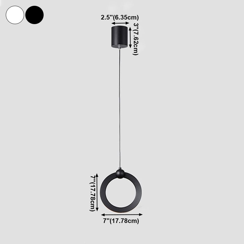Acryl cirkelvormige LED -hangende lamp in moderne minimalistische stijl aluminium hanglamp voor slaapkamer