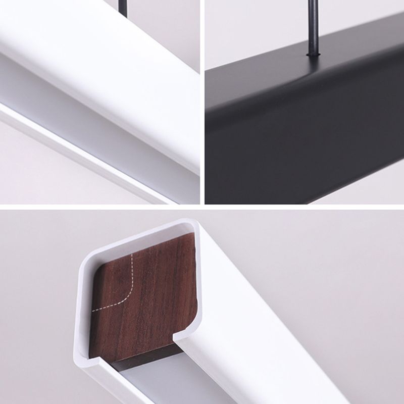 Minimalism Contemporary Style Island Chandelier Light Linear LED Island Light for Dining Room