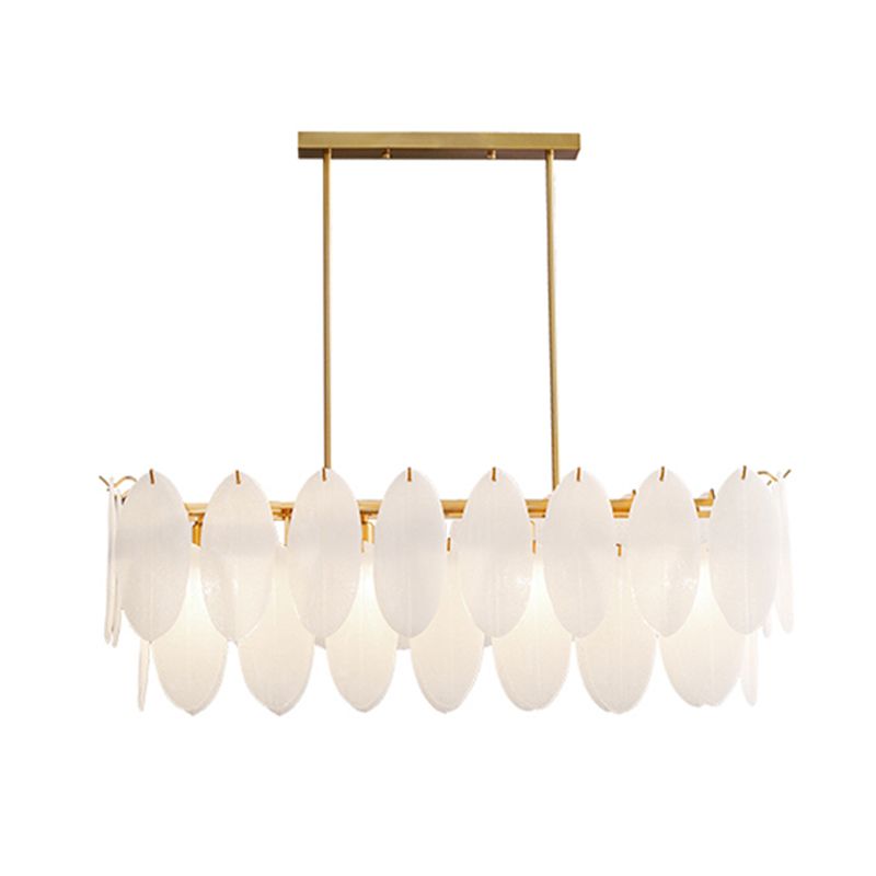 Modern Glass Island Chandelier Lights Minimalism Living Room Suspension Light