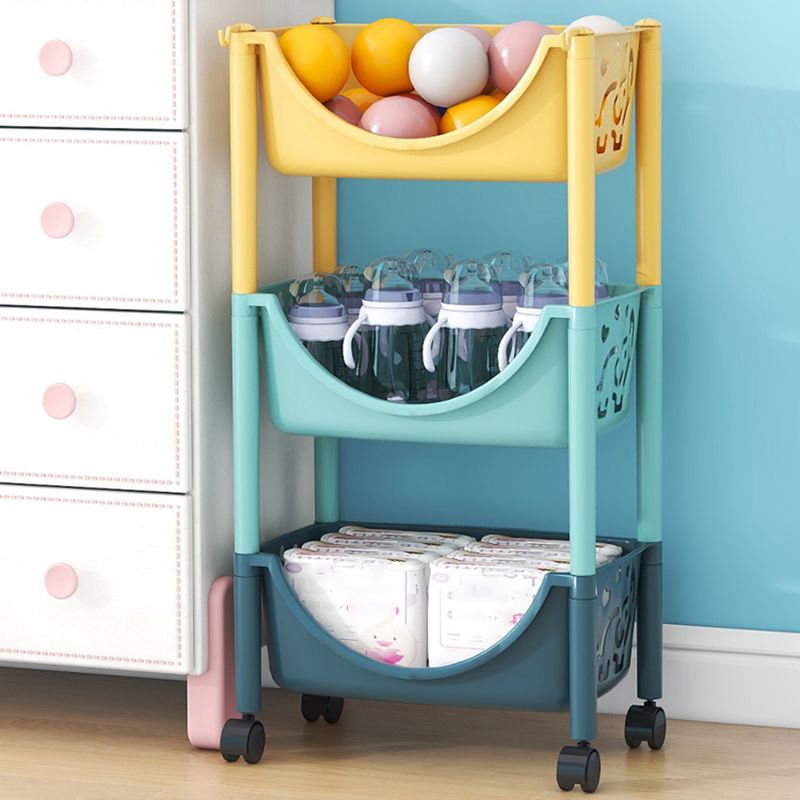 Scandinavian Style Bookcase with Casters Shelf Bookcase for Home and Office