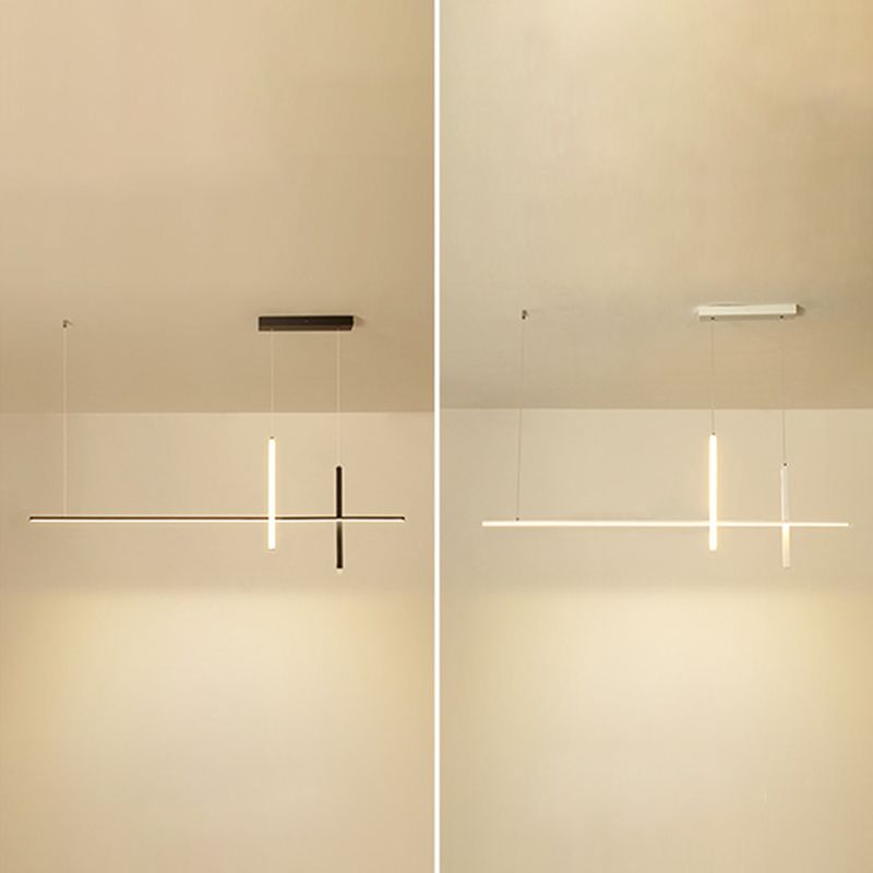 Minimalist Acrylic Hanging Lamp, Luxury Linear Shade Hanging Light for Indoor