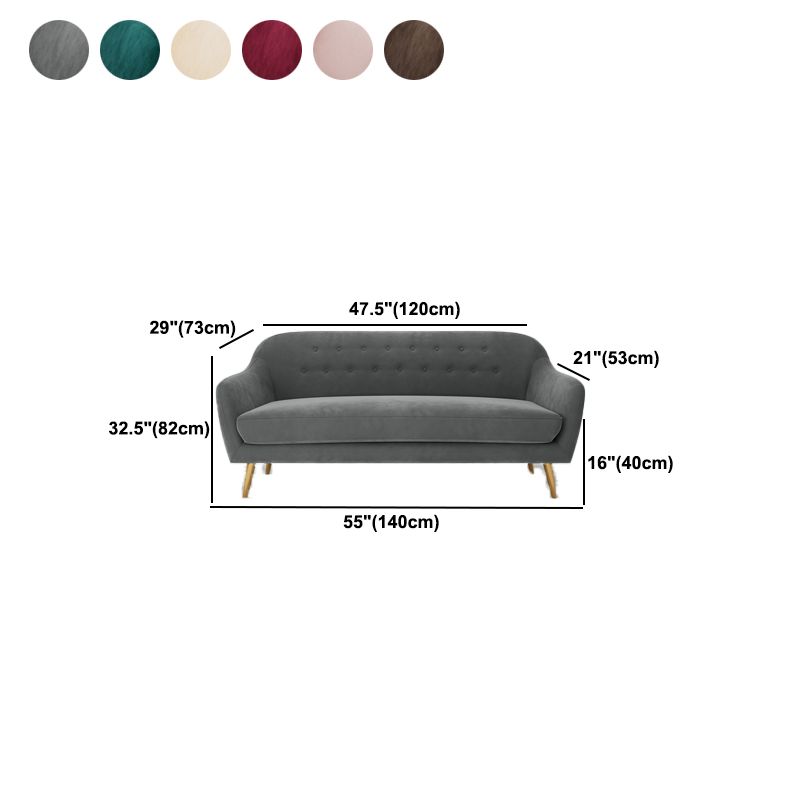 Modern Flared Arm Sofa with Tufted Back for Apartment 32.28" H