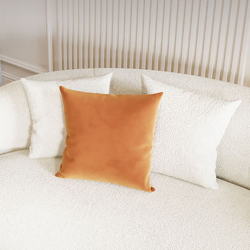 Sloped Arm Curved Sofa Nordic Wool Simple Sofa in White of 27.6" H