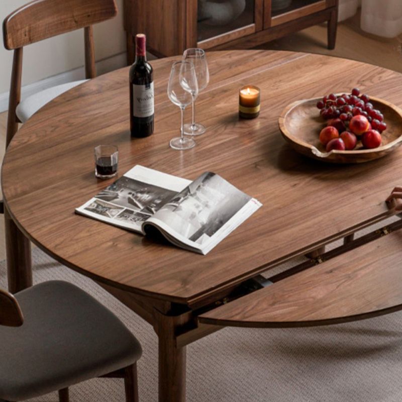 Modern Solid Wood Dining Table Set Drop Leaf with 4 Chairs for Home