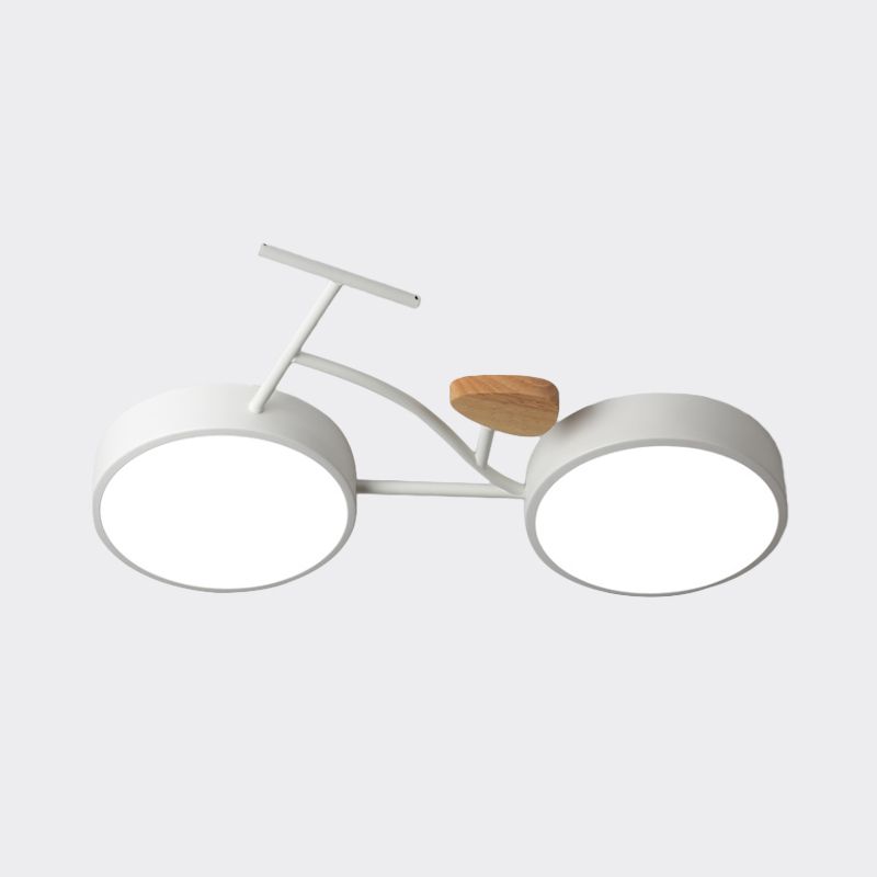 Led-slaapkamerverlichtingsarmatuur Creatief grijs/wit/groen dichtbij plafondlamp met fietsacryl kap