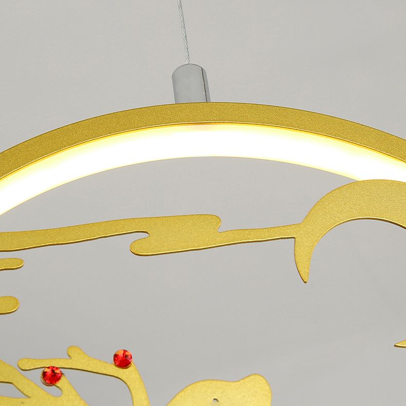 Metal Hanging Pendant Lights Nordic Modern Linear Hanging Lamps for Study Room