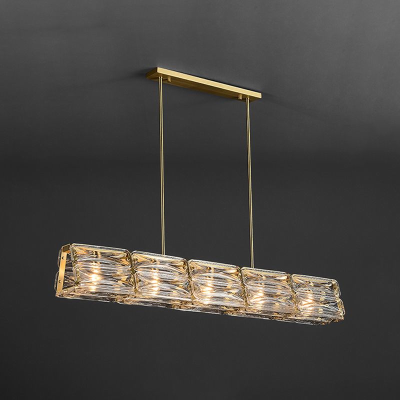 Modern Simple Geometric Island Pendant 4 Lights Island Light for Restaurant