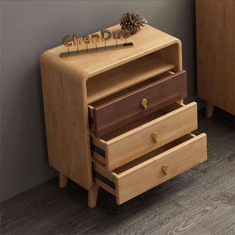 Modern Chest Rectangle with Drawer Solid Wood Squared Legs Accent Chest
