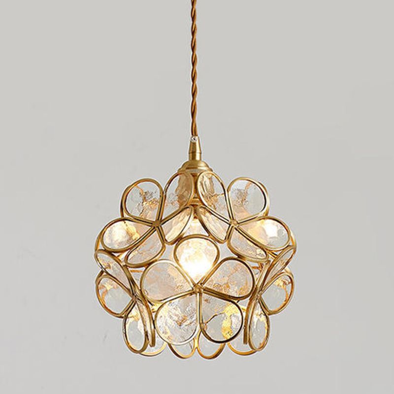 Mini plafonniers encastrés de style vintage traditionnel avec abat-jour en verre