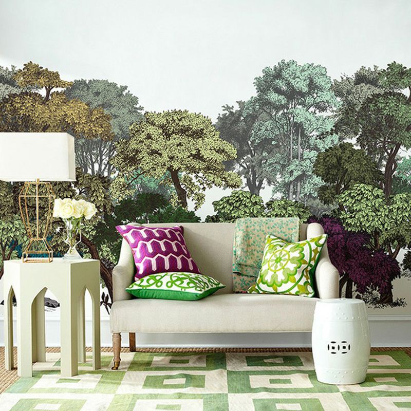Tree Botanica Murals Wallpaper Contemporary Smooth Wall Covering for Living Room