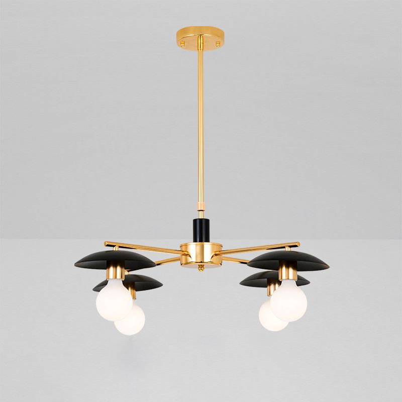 Éclairage de lustre en métal postmoderne Light Pendante de lustre noir en or noir pour salon