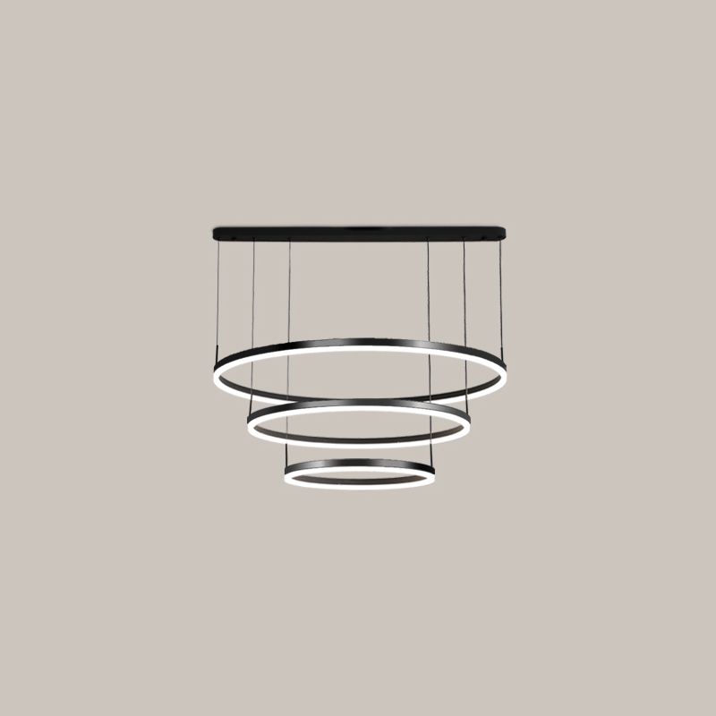 Luces colgantes colgantes de aluminio negro lámparas colgantes modernas para sala de estar