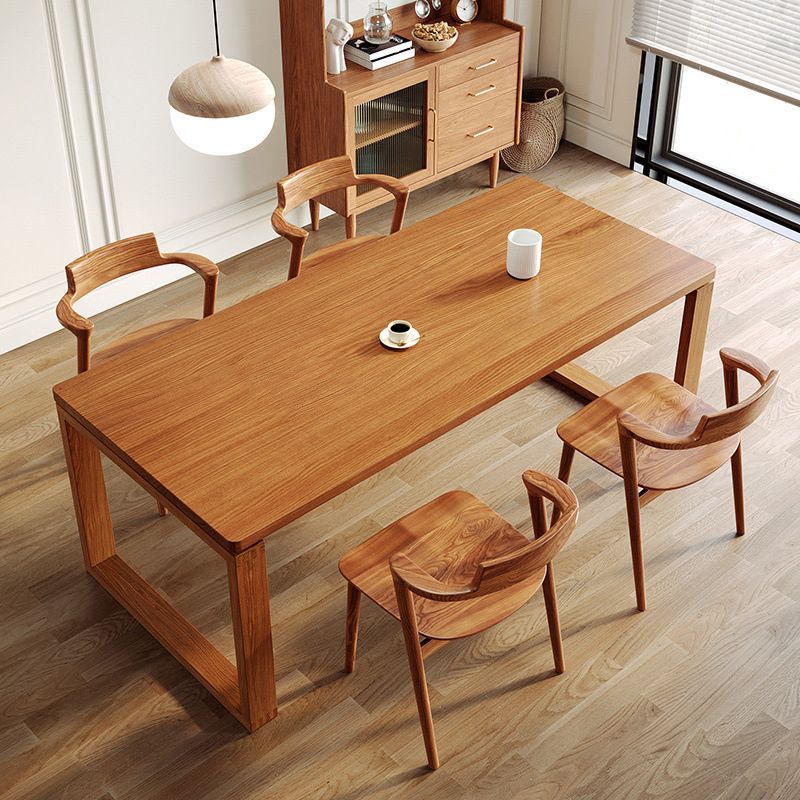 Traditional 1/2/5/7 Pieces Furniture Solid Wood Rectangle Dining Set in Brown