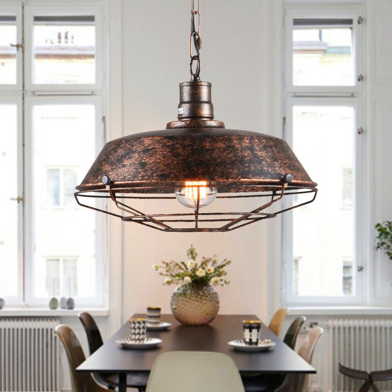 Bowl Restaurant Hangende hanglamp Industrial Metal Rust Pendant Licht armatuur