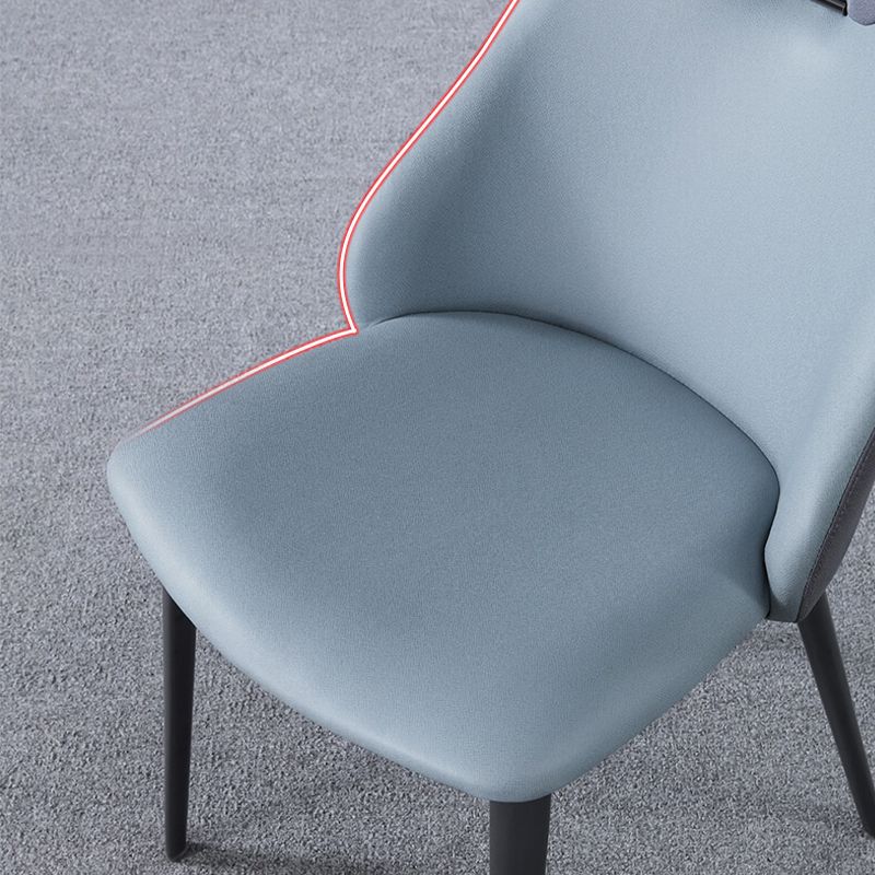 Industrial Style Faux Leather Chairs Armless Side Chairs with Metal Legs for Home Use