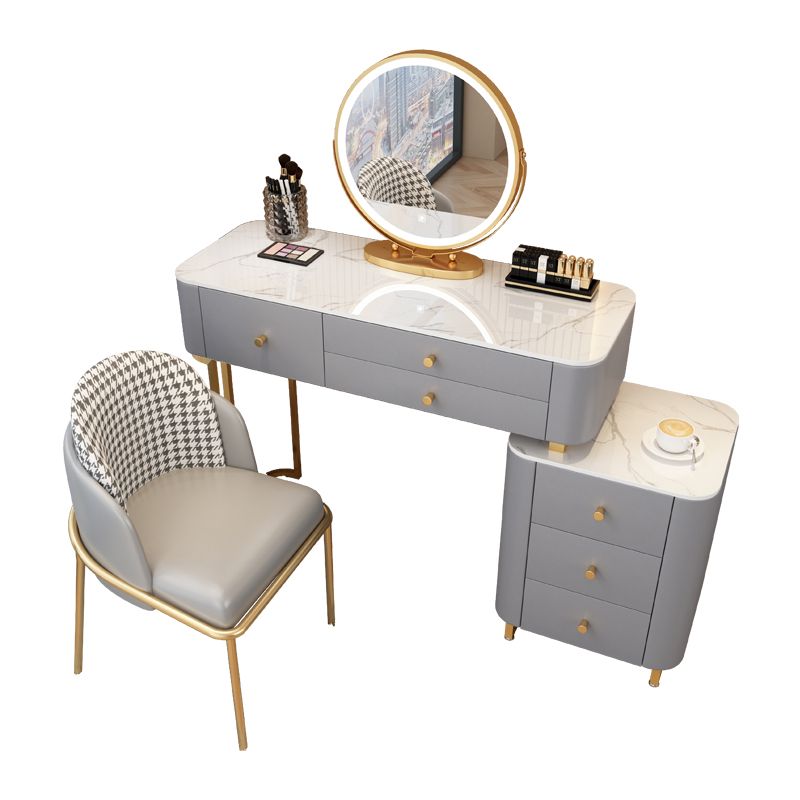 Glam Stone Bedroom Vanity Desk 6 Drawer Vanity Dressing Table