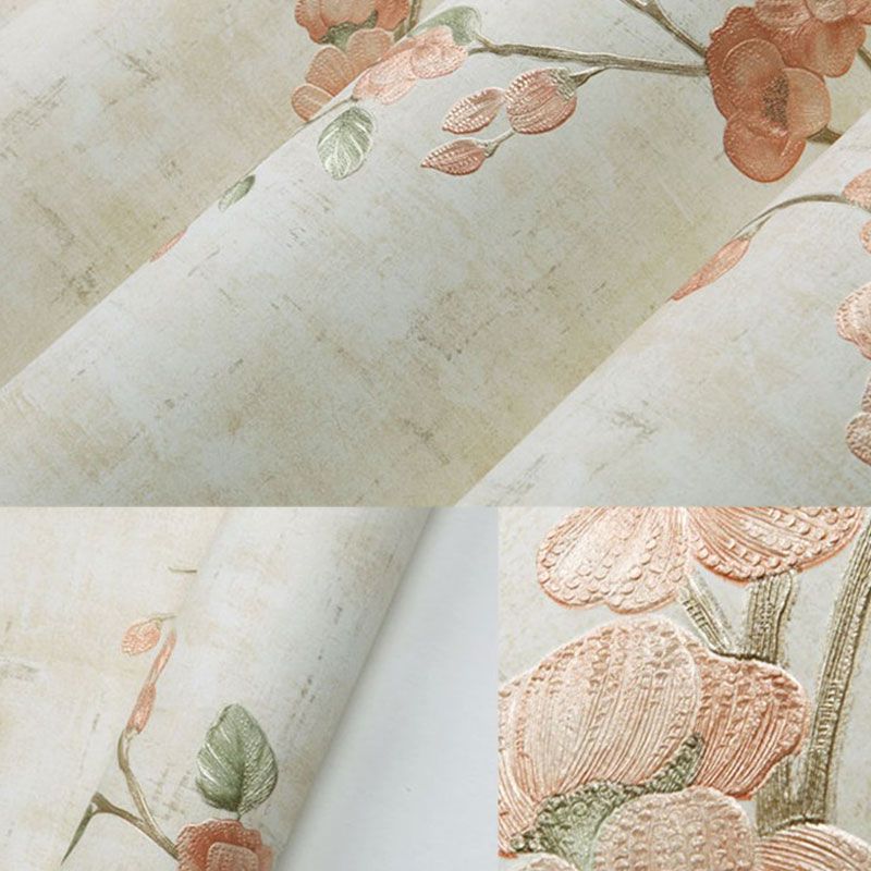 Entwined Blossoms Wallpaper Roll Removable Wall Decor for Bedroom, 34.2 sq ft.