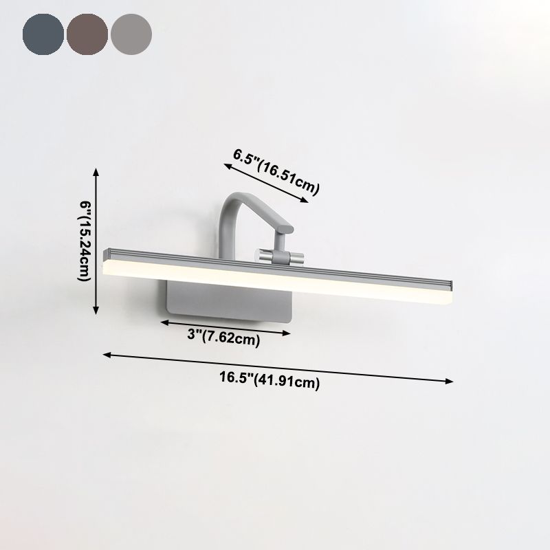 Linear Shape Wall Lighting Modern Style Metal 1 Light Sconce Lamp for Bathroom