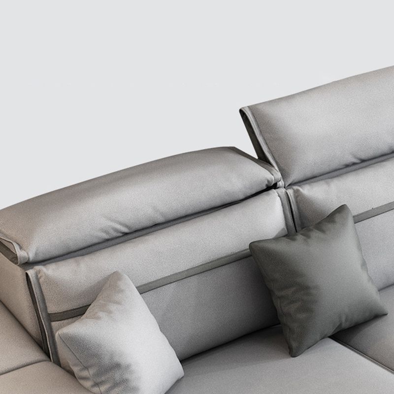 Scandinavian Removable Cushions Sloped Arms Sectionals for Living Room