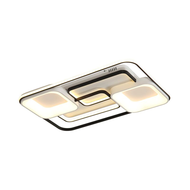 Plafonnier rond/carré/rectangulaire moderne en acrylique blanc LED, luminaire monté au plafond pour salon, lumière chaude/blanche