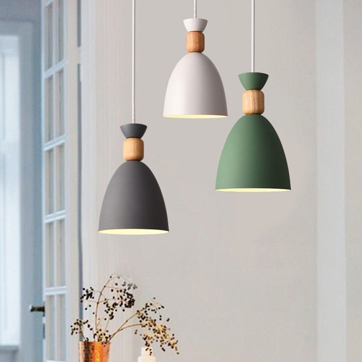 Posaborador de iluminación blanca sombreada fijación de iluminación de metal de estilo nórdico para comedor para comedor