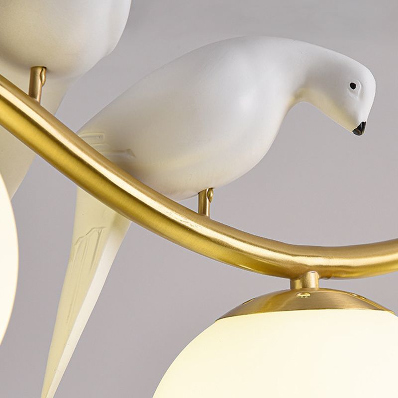 Industrial Style Globe Shape Island Lights Metal 3/4 Lights Pendant Light in Gold